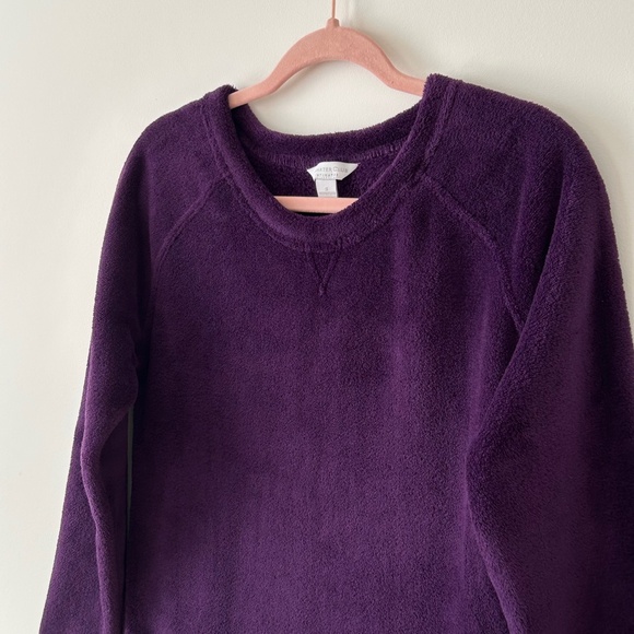 Charter Club Purple Plush Fleece Crewneck Top - Picture 9 of 16
